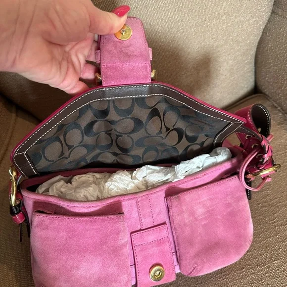 Vintage coach bag, beautiful suede - Picture 3 of 10